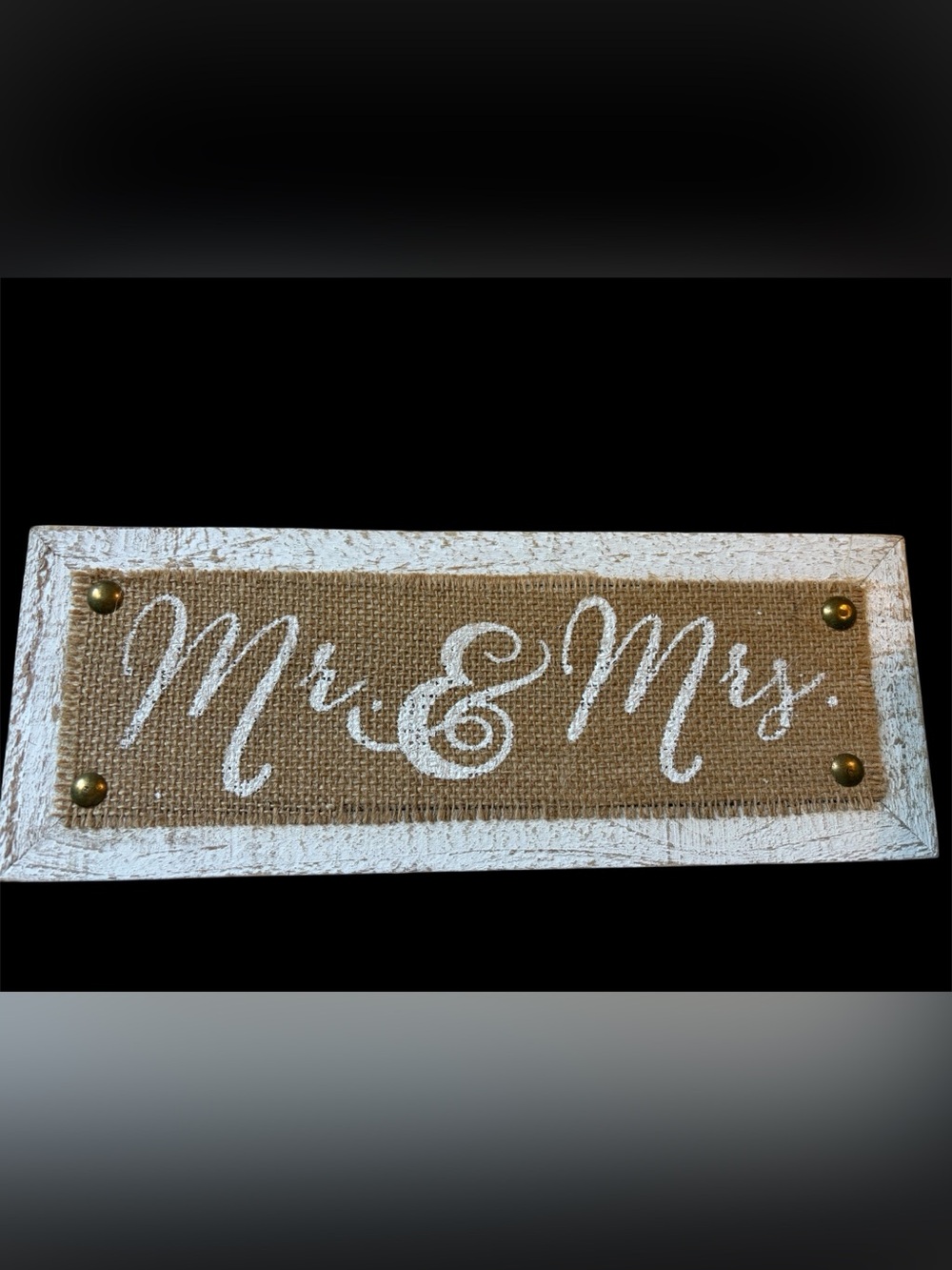 Rustic 'Mr. & Mrs.' Burlap Wall Sign - White and Natural